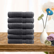 6 piece ultra light cotton face washers in charcoal - Newstart Furniture