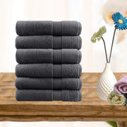 6 piece ultra light cotton hand towels in charcoal - Newstart Furniture