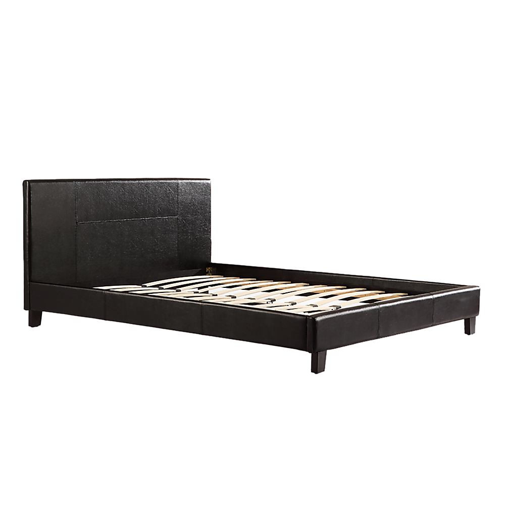 Palermo Double Bed Frame in Black PU Leather | Modern Design