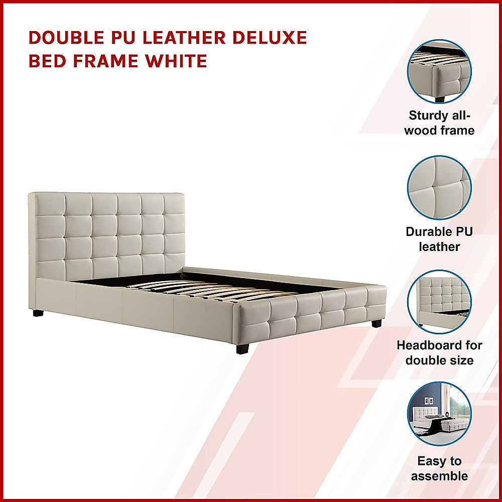 Double Deluxe Bed Frame White