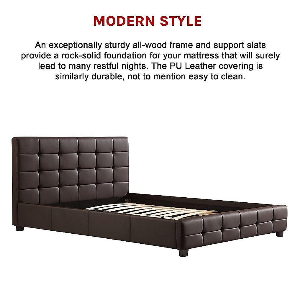 Double Deluxe Bed Frame Brown