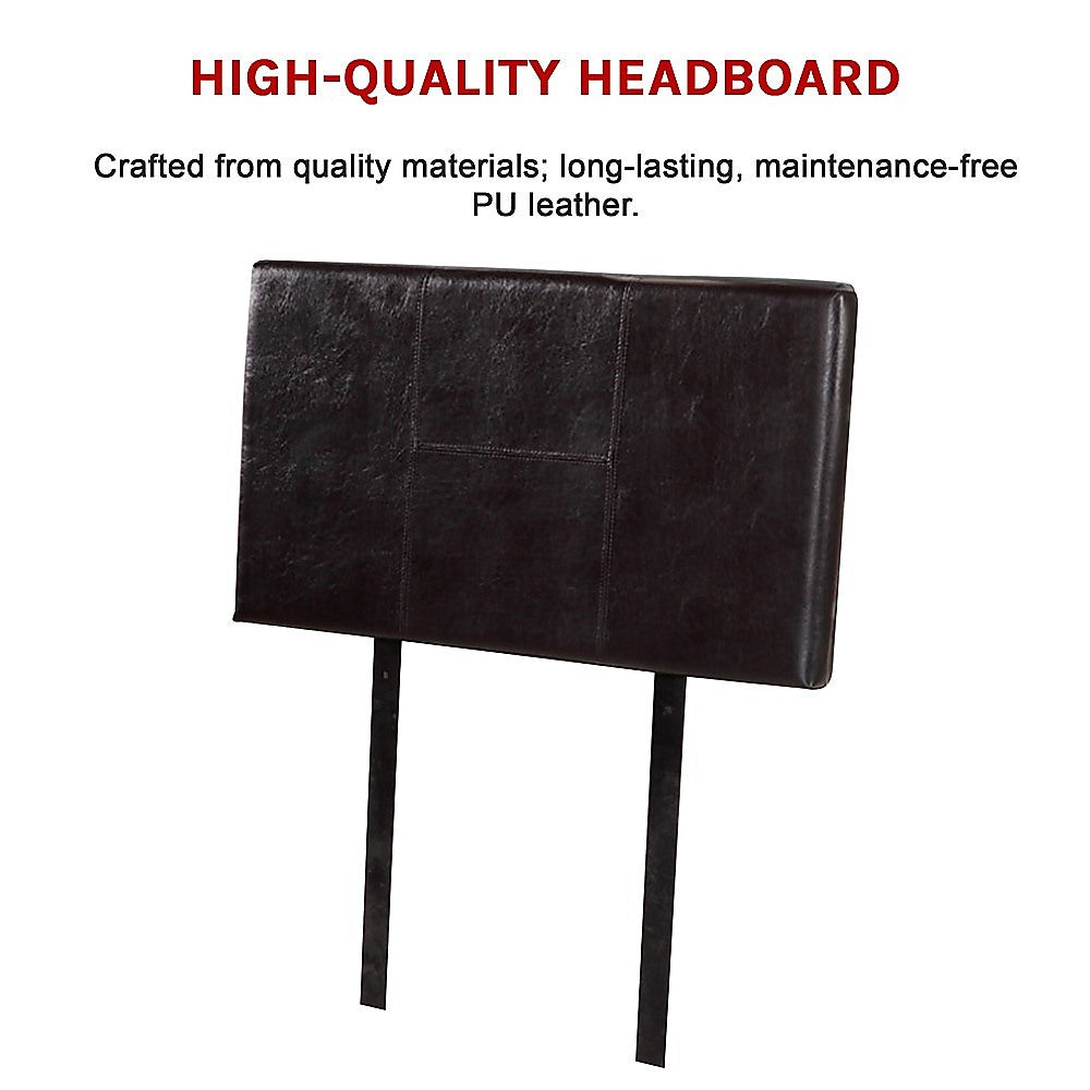 PU Leather Single Bed Headboard Bedhead Brown