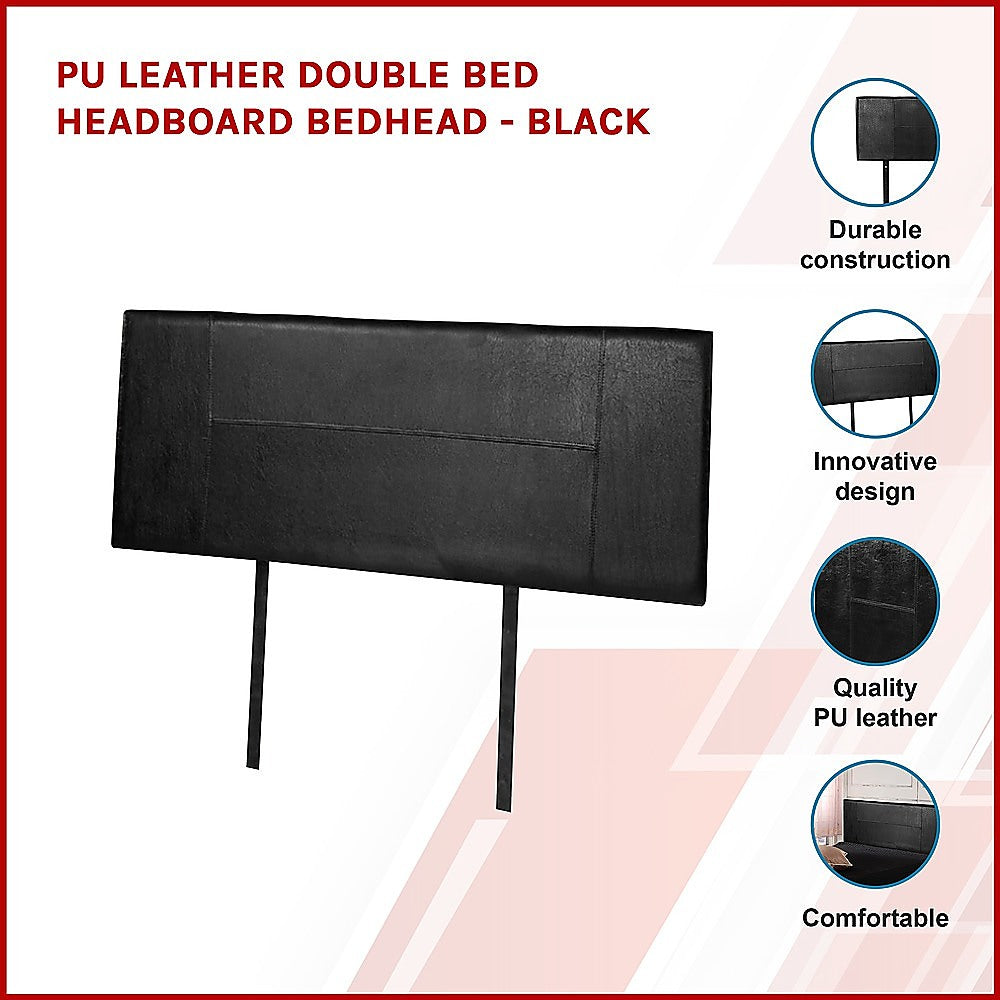 PU Leather Double Bed Headboard Bedhead Black
