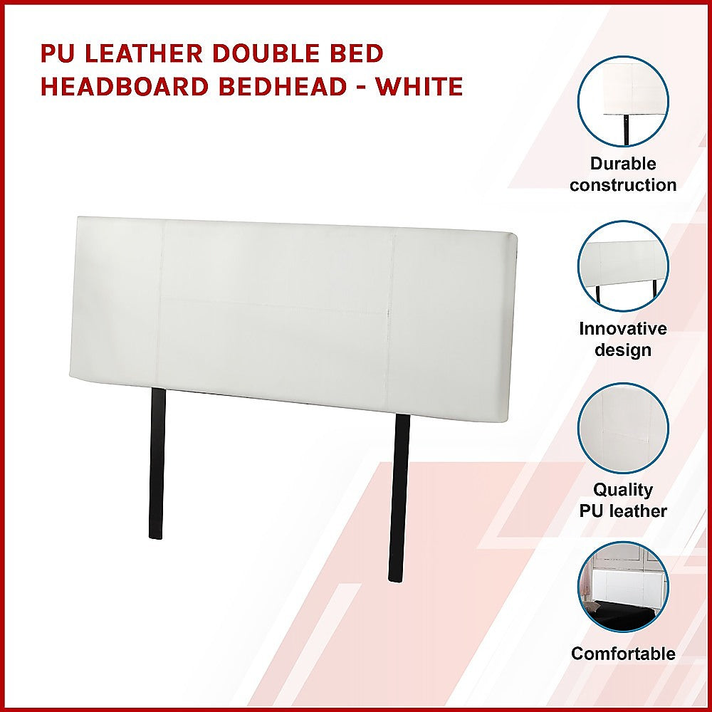 PU Leather Double Bed Headboard Bedhead White