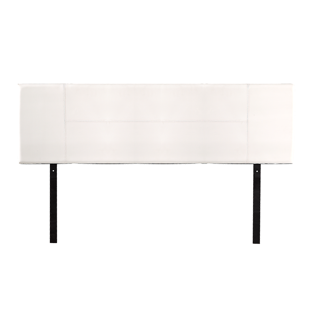 White PU Leather King Bed Headboard with Designer Stitching