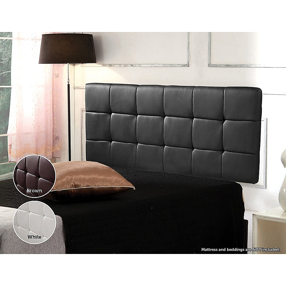 PU Leather Double Bed Deluxe Headboard Bedhead Black