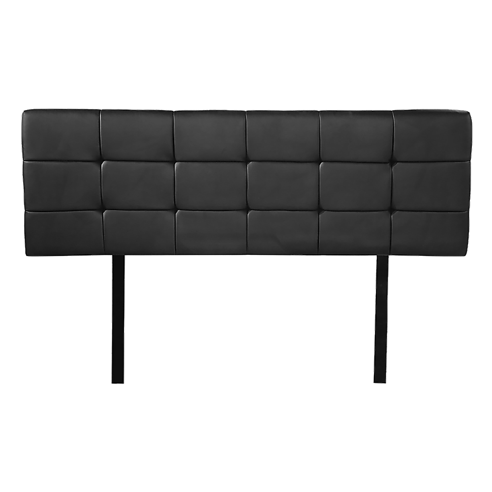 Black PU Leather Double Bed Headboard | Tufted Design