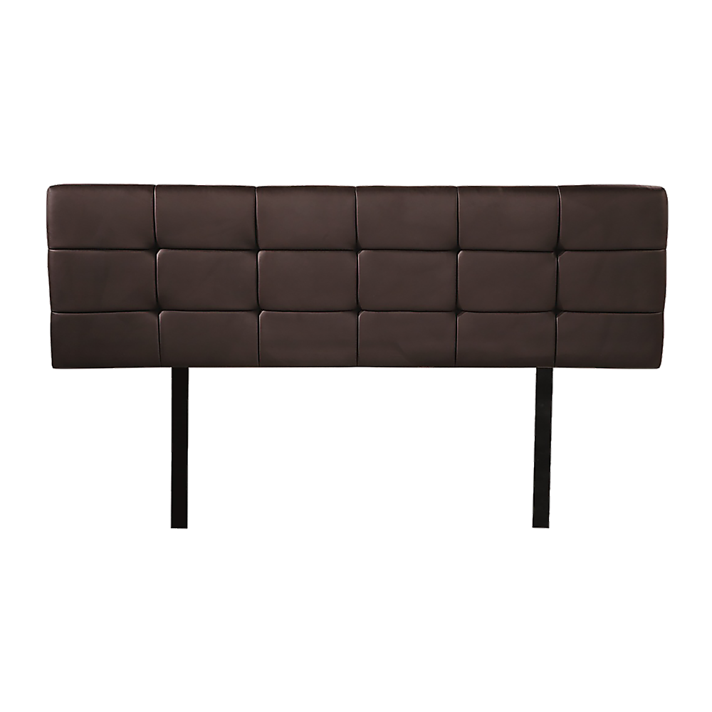 PU Leather Queen Headboard | Tufted Brown Deluxe Design