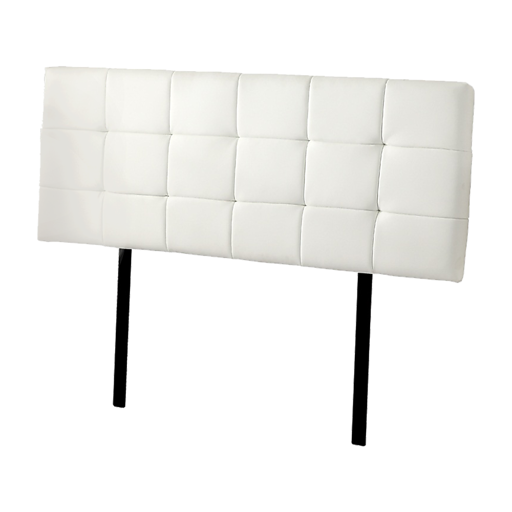 PU Leather Queen Bed Deluxe Headboard Bedhead White