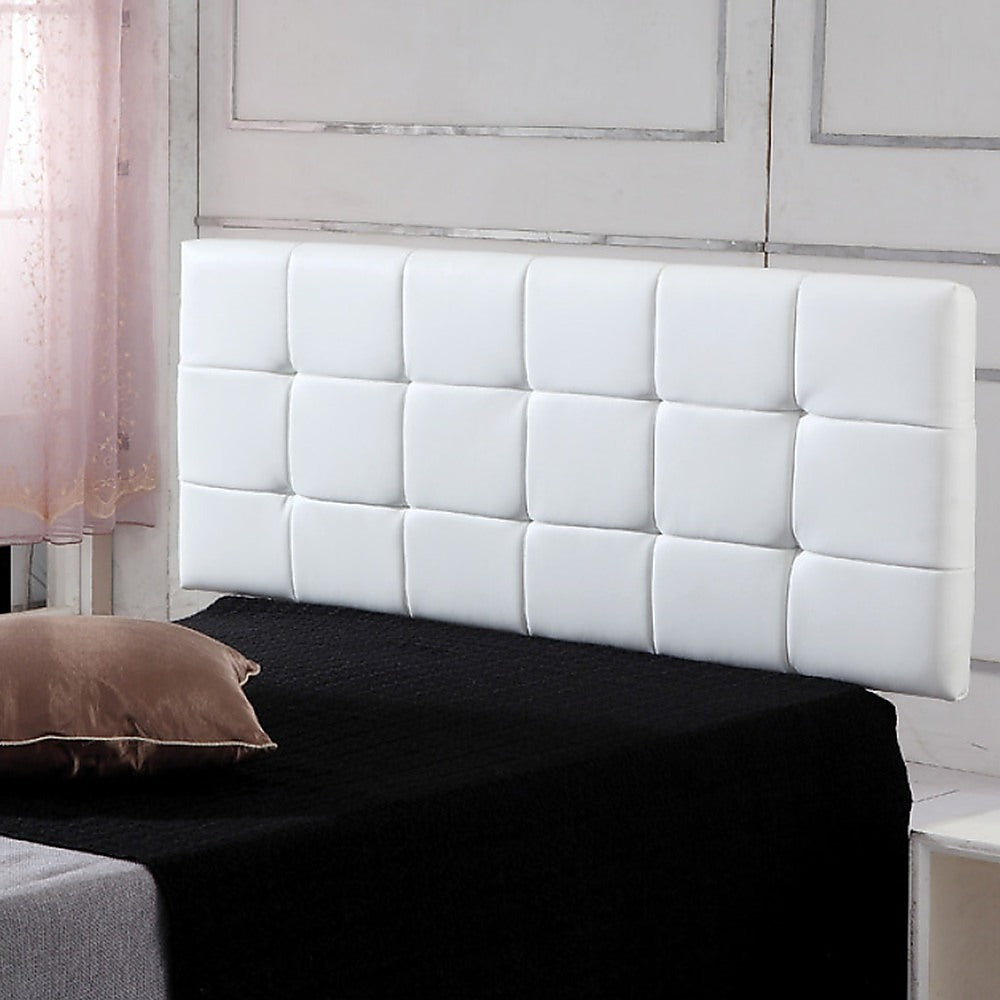 PU Leather Queen Headboard | Tufted White Bedhead