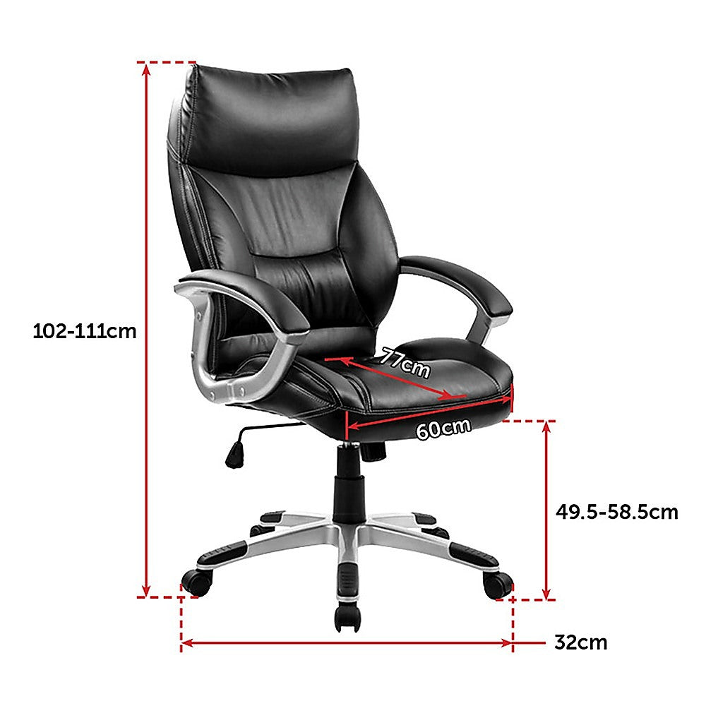 Ergonomic PU Leather Executive Office Chair with Lumbar Support