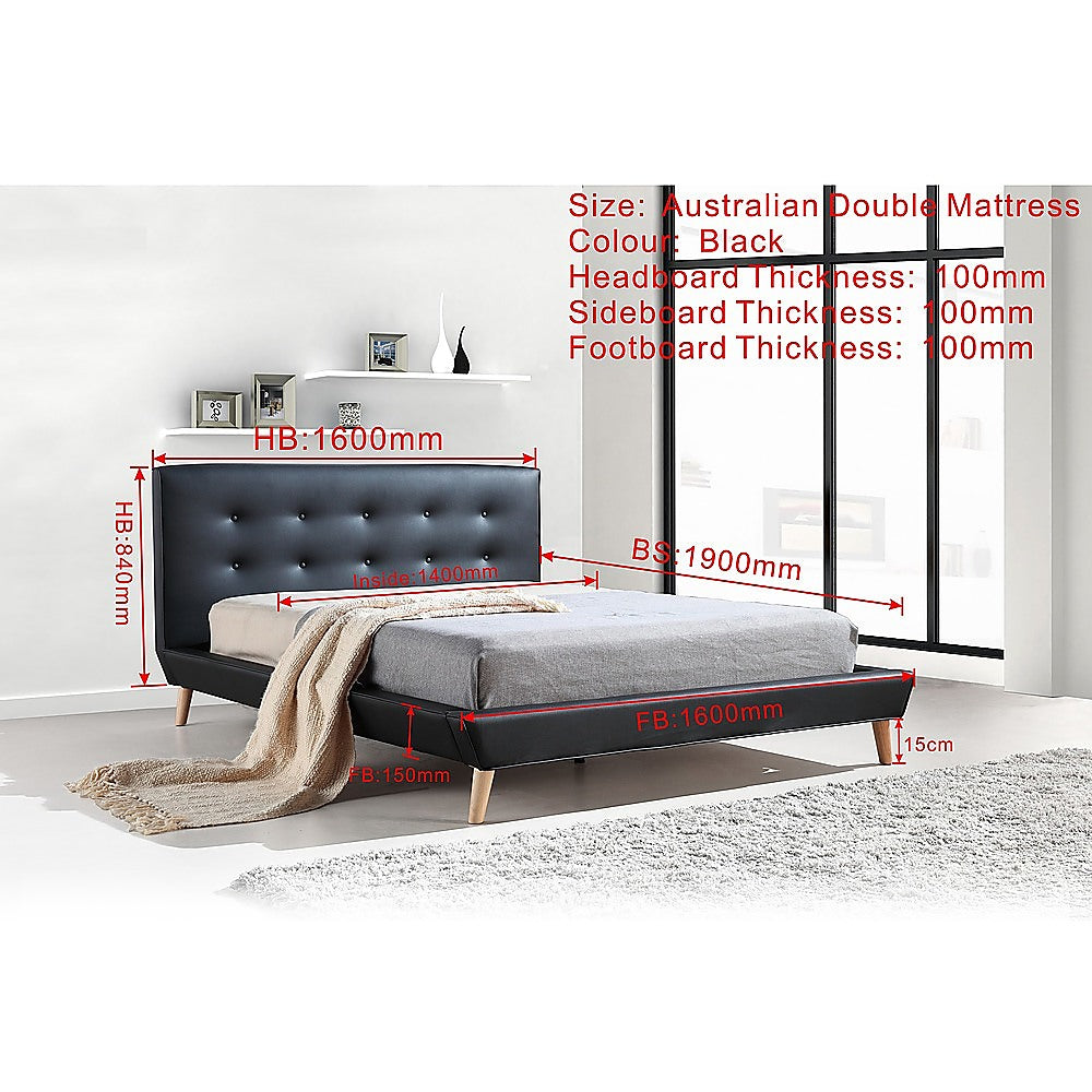 Double Deluxe Bed Frame Black