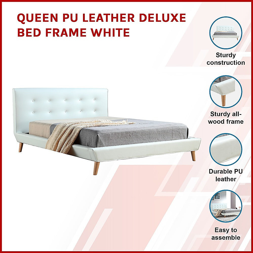 Queen Deluxe Bed Frame White