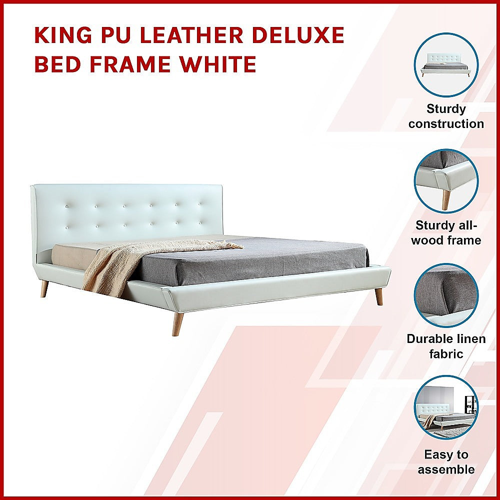King Deluxe Bed Frame White