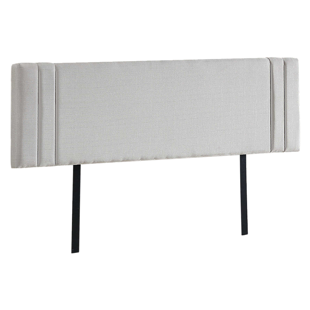 Linen Fabric King Bed Deluxe Headboard Bedhead - Beige - Newstart Furniture
