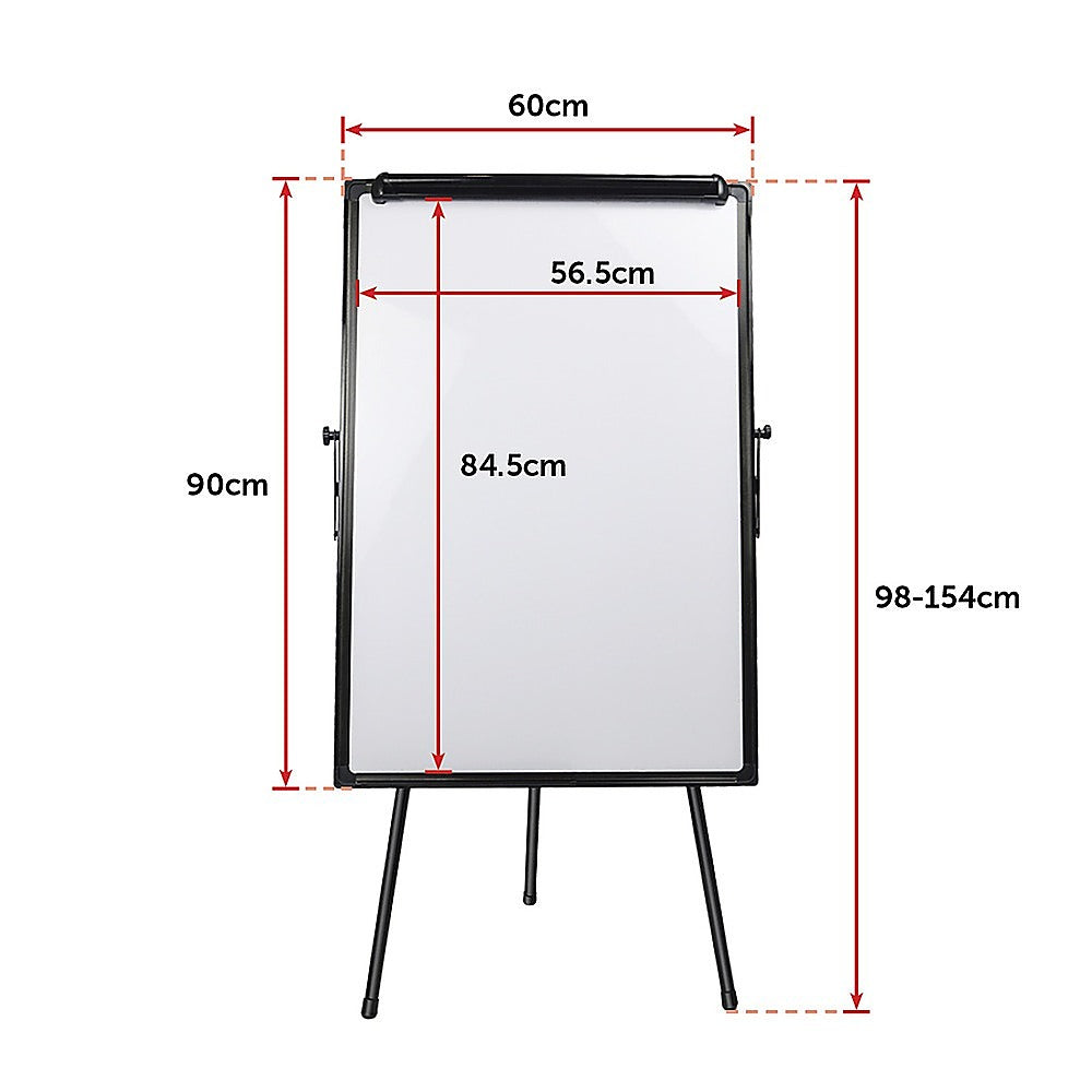 60 x 90cm Magnetic Writing Whiteboard Dry Erase w/ Height Adjustable Tripod Stand - Newstart Furniture