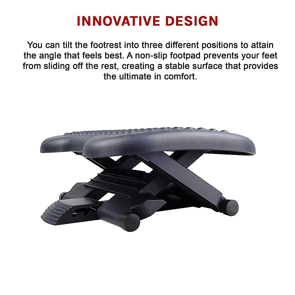 Footrest Under Desk Foot / Leg Rest for Office Chair Ergonomic Computer Plastic - Newstart Furniture