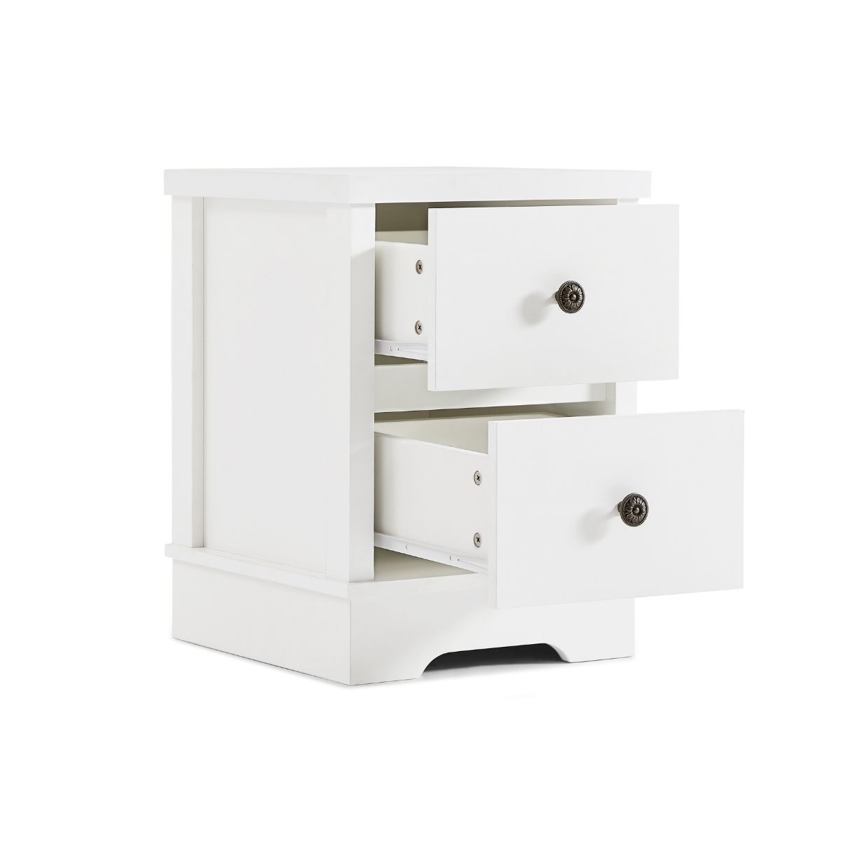 Margaux White Coastal Style Bedside Table - Newstart Furniture