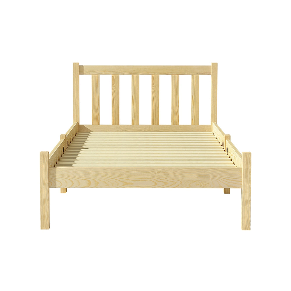 Artiss Bed Frame Wooden Single Size SOFIE Pine Timber Mattress Base OAK - Newstart Furniture