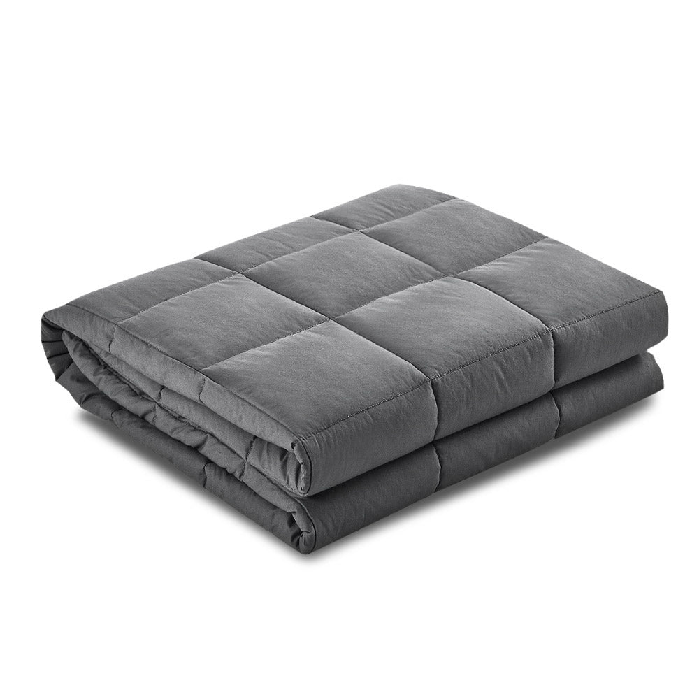 Weighted Blanket Adult 5KG Heavy Gravity Blankets Microfibre Cover Calming Relax Anxiety Relief Grey - Newstart Furniture