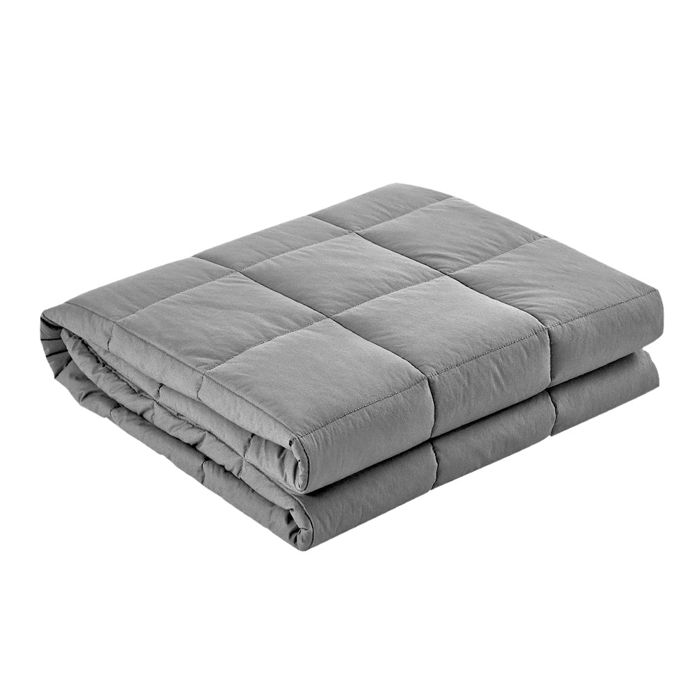 Giselle Bedding 7KG Microfibre Weighted Gravity Blanket Relaxing Calming Adult Light Grey - Newstart Furniture