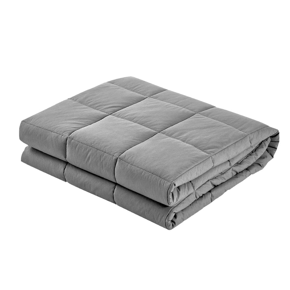 Giselle Bedding 7KG Microfibre Weighted Gravity Blanket Relaxing Calming Adult Light Grey - Newstart Furniture