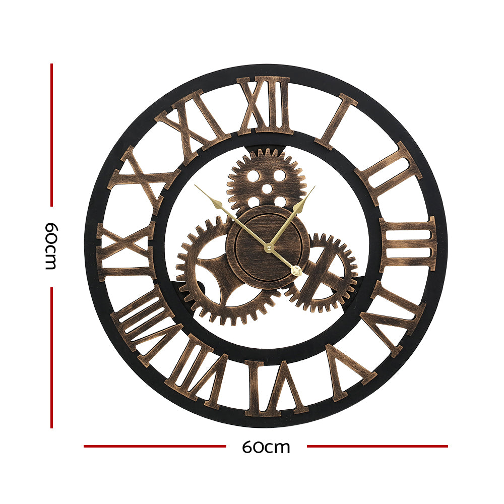 Wall Clock Modern Large 3D Vintage Luxury Clock Enduring Home Office Decor - Newstart Furniture