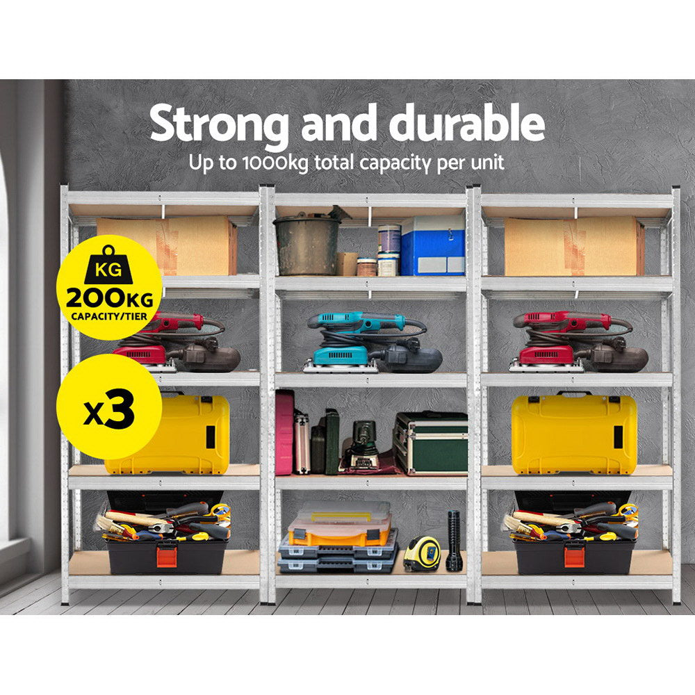 Giants 3x1.8M Warehouse Shelving Rack Racking Garage Metal Storage Shelves - Newstart Furniture