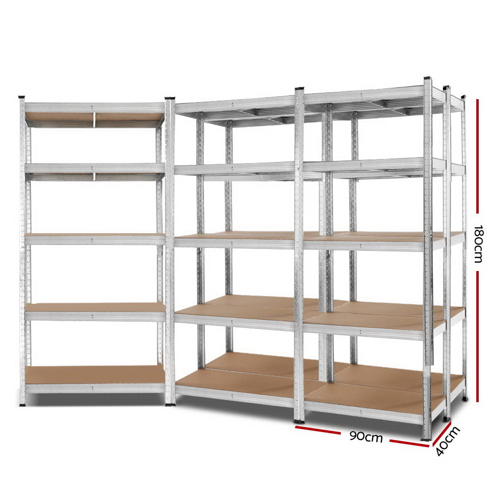 Giants 5x1.8M Warehouse Shelving Rack Racking Garage Metal Storage Shelves - Newstart Furniture