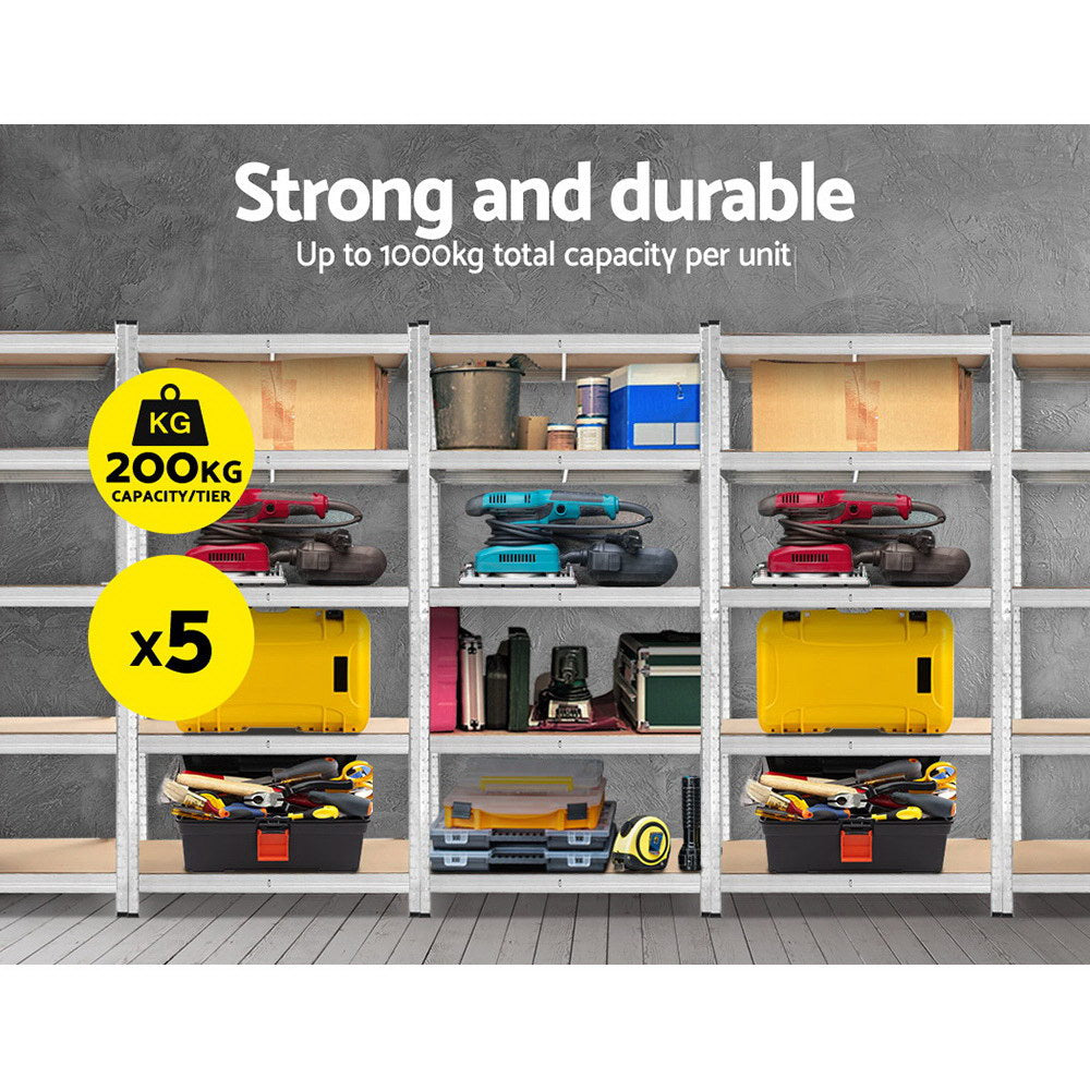 Giants 5x1.8M Warehouse Shelving Rack Racking Garage Metal Storage Shelves - Newstart Furniture