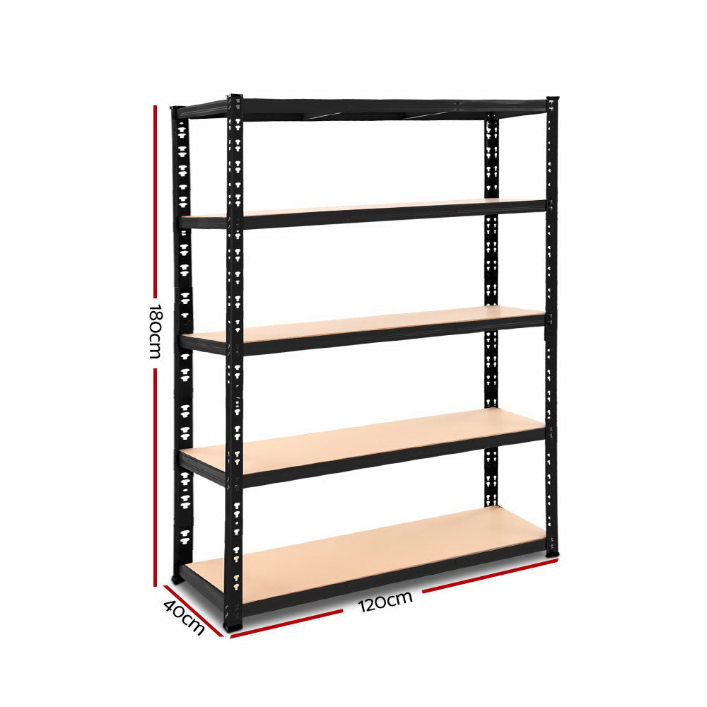 Giantz 1.8M Warehouse Racking Shelving Storage Shelf Garage Shelves Rack Steel Black - Newstart Furniture